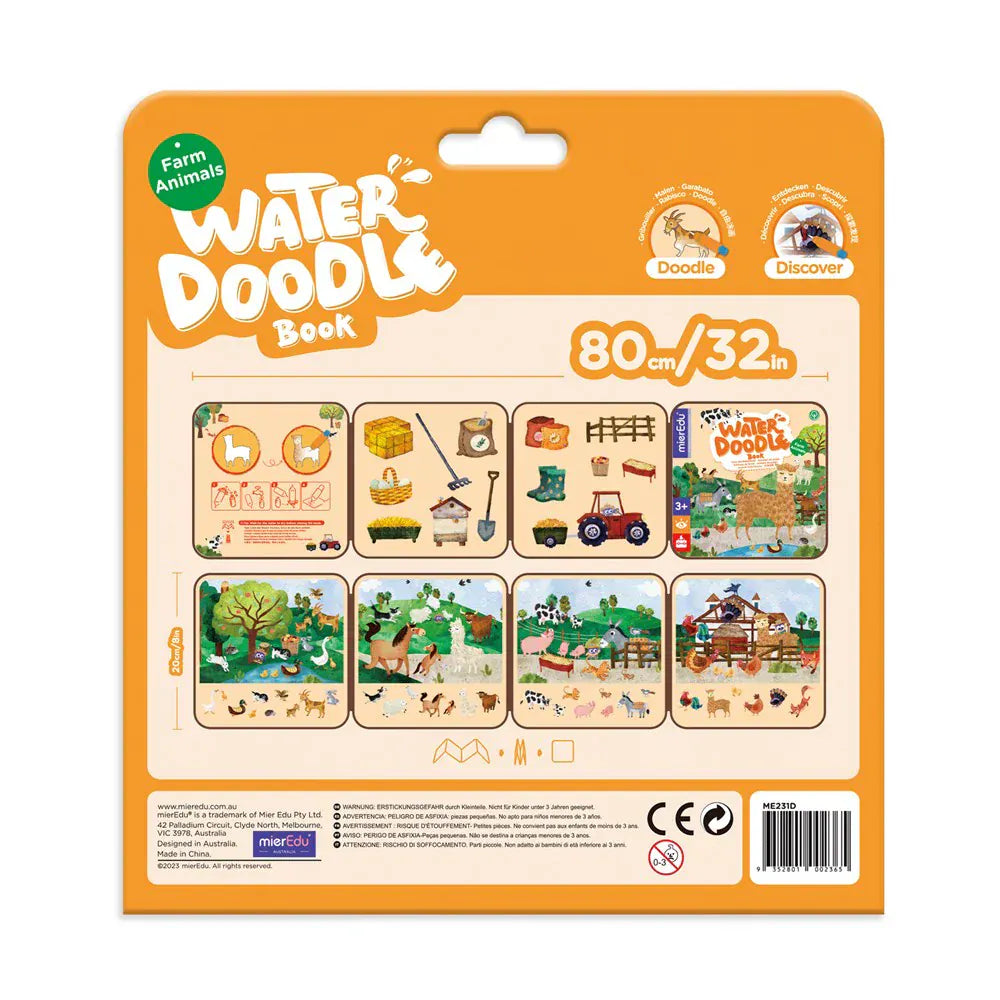 mierEdu Water Doodle Book - Farm Animals