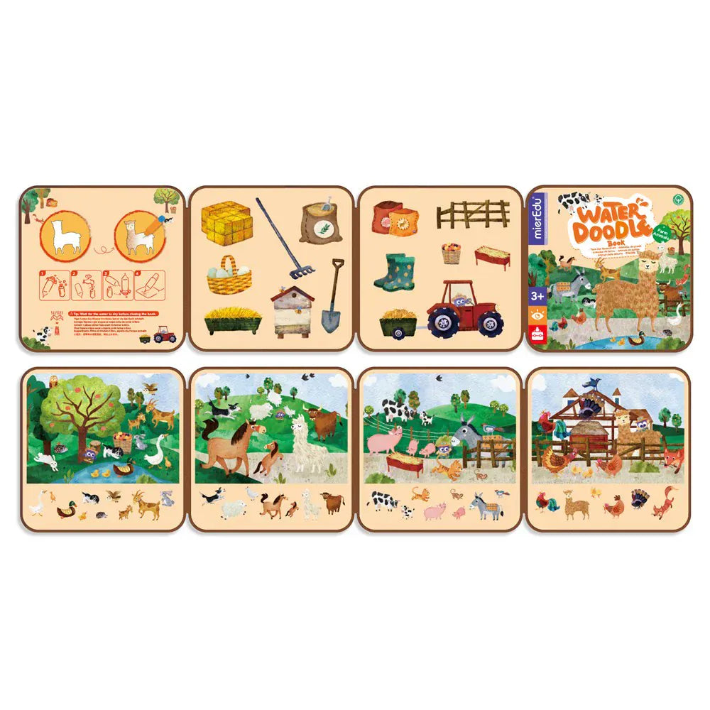 mierEdu Water Doodle Book - Farm Animals