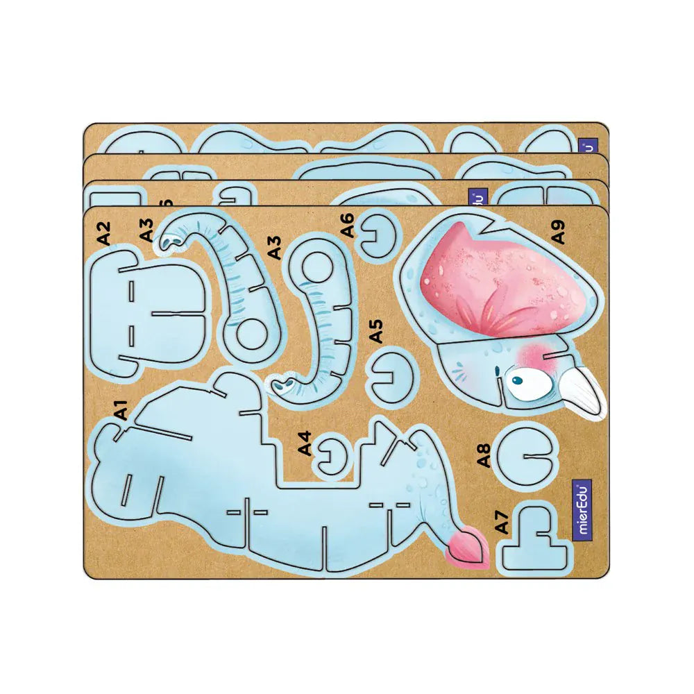 mierEdu Build 'n' Sound 3D Puzzle - African Elephant