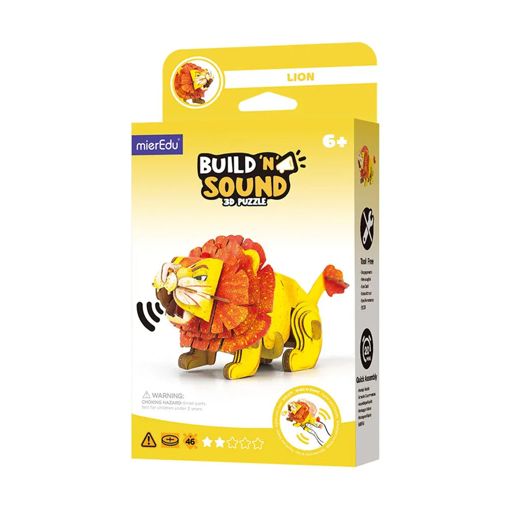mierEdu Build 'n' Sound 3D Puzzle - Lion