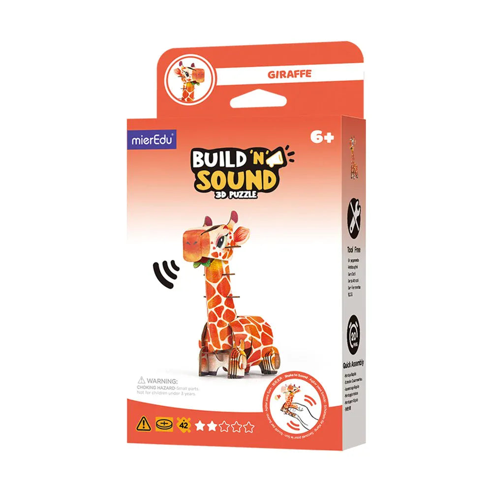 mierEdu Build 'n' Sound 3D Puzzle - Giraffe