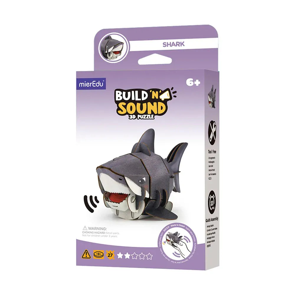 mierEdu Build 'n' Sound 3D Puzzle - Shark
