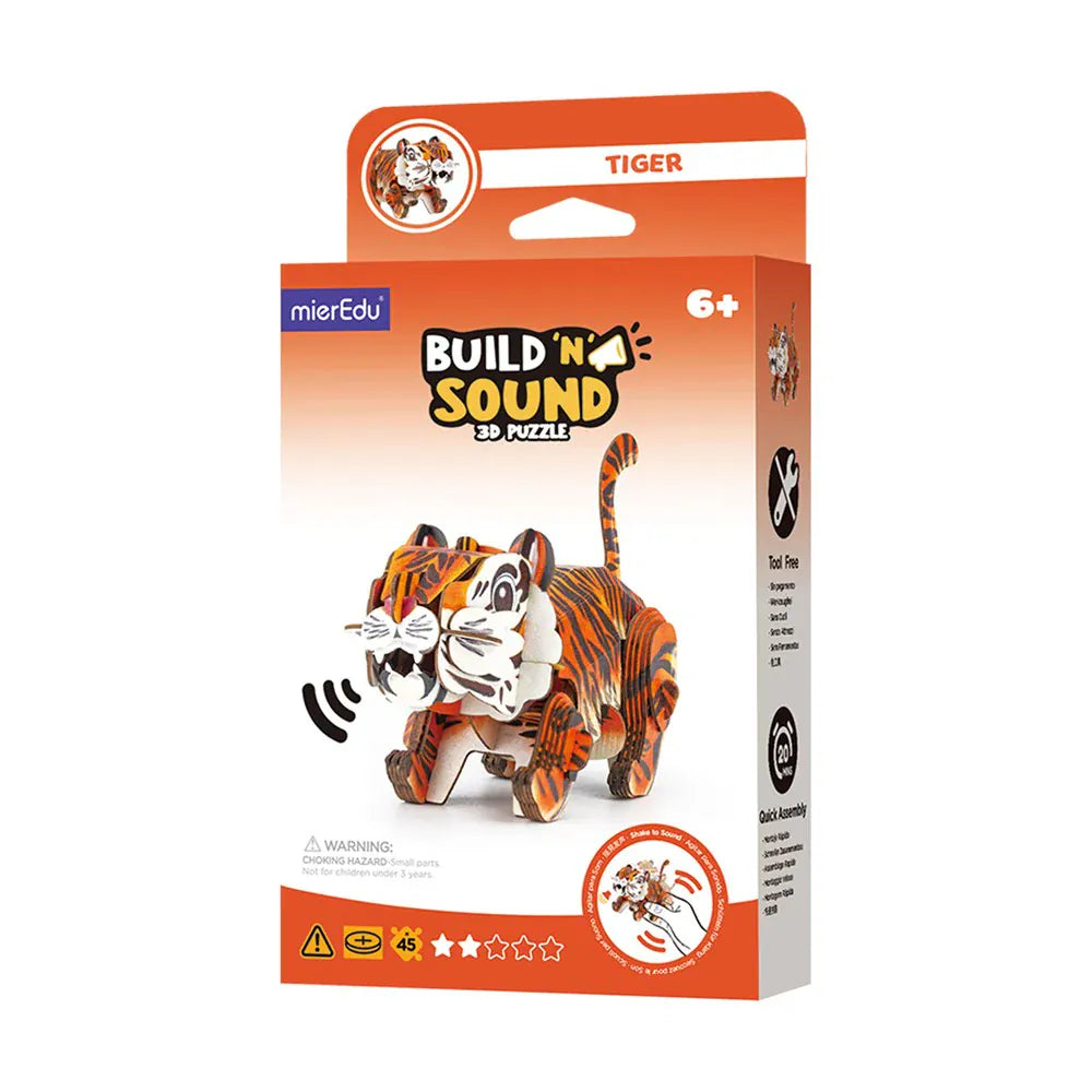 mierEdu Build 'n' Sound 3D Puzzle - Tiger