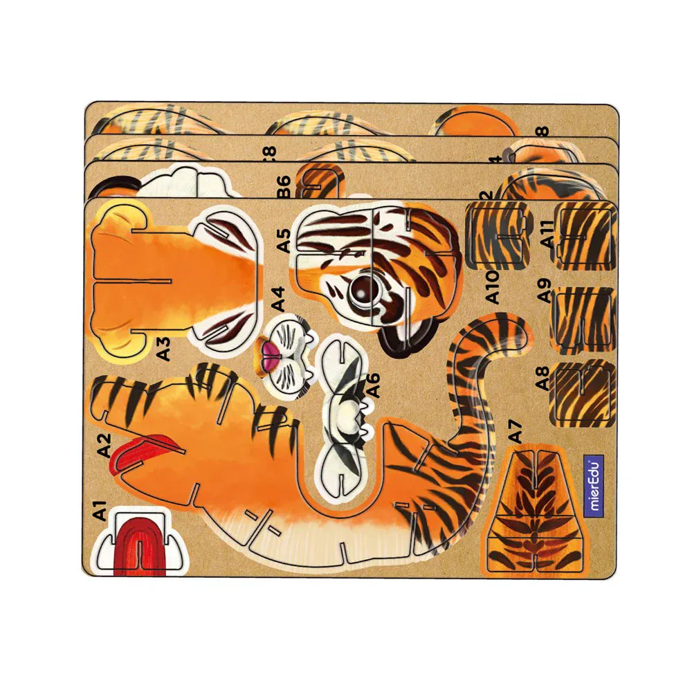 mierEdu Build 'n' Sound 3D Puzzle - Tiger