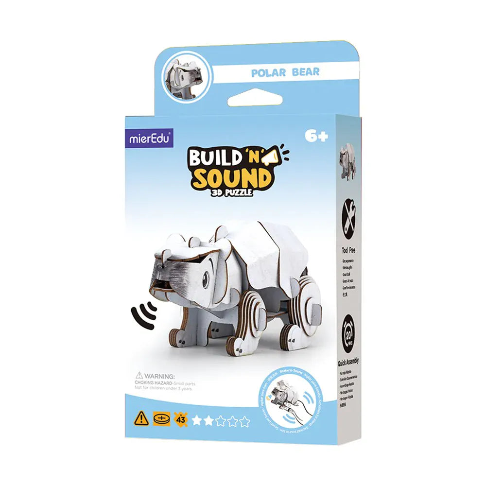 mierEdu Build 'n' Sound 3D Puzzle - Polar Bear