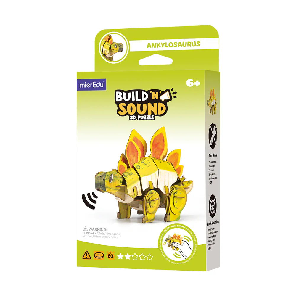 mierEdu Build 'n' Sound 3D Puzzle - Stegosaurus