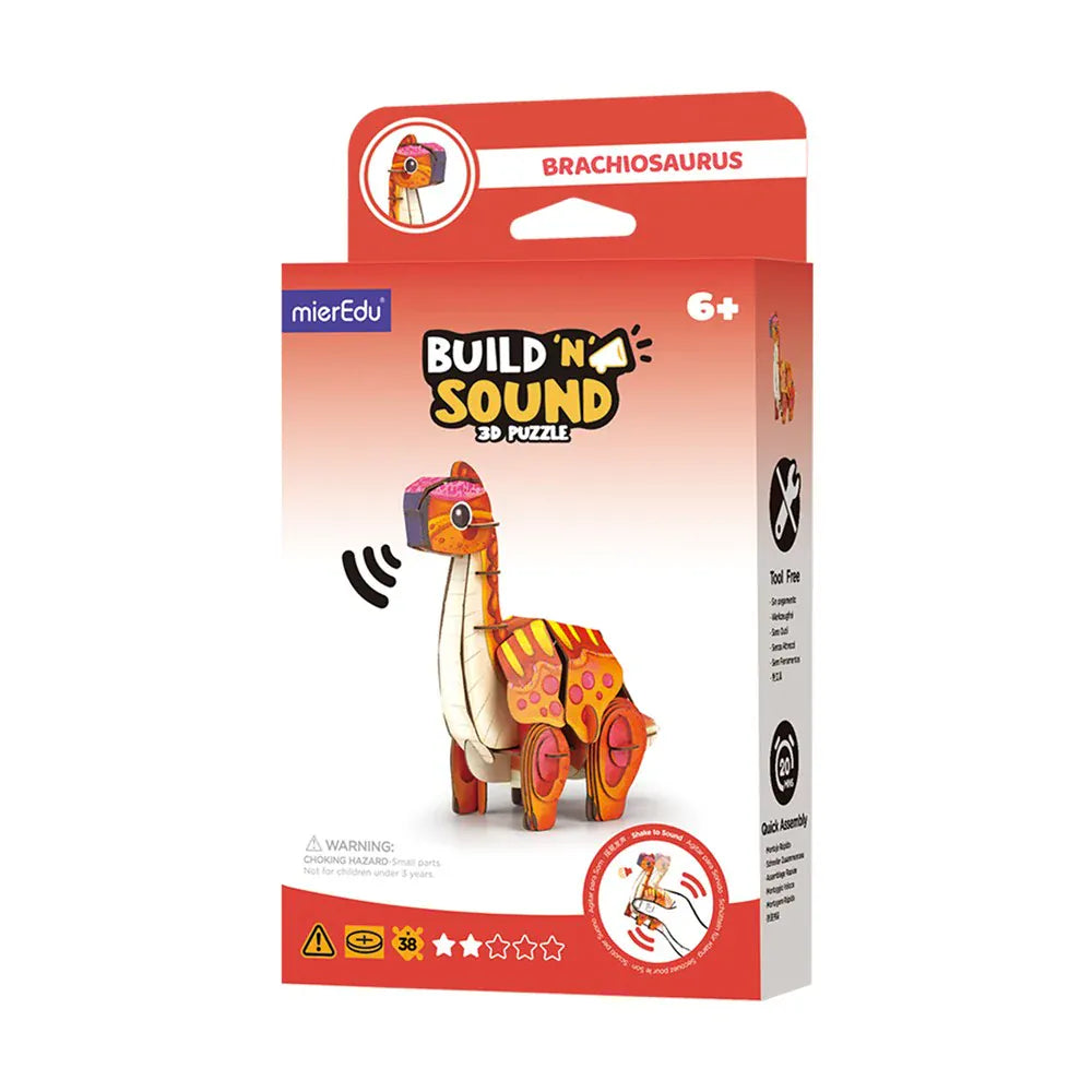 mierEdu Build 'n' Sound 3D Puzzle - Brachiosaurus