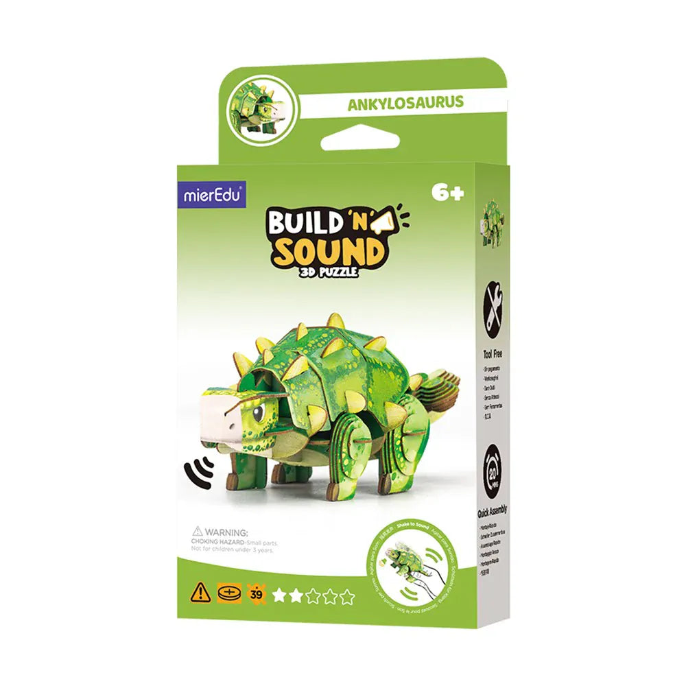mierEdu Build 'n' Sound 3D Puzzle - Ankylosaurus