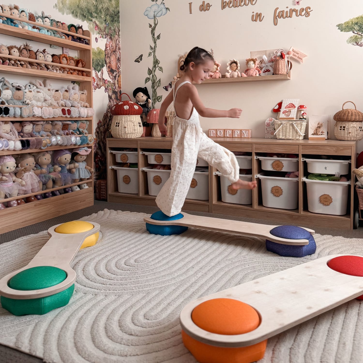 Funova Rainbow Stepping Stones & Balance Beam Set