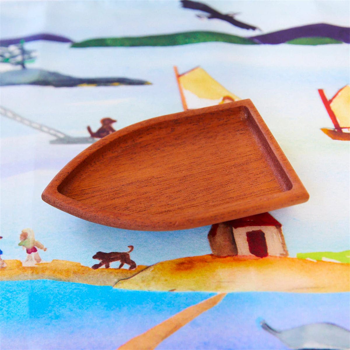 Sarah's Silks Wooden Boat Mahogany