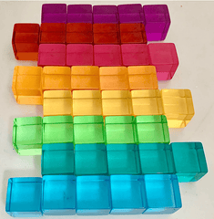 Papoose Toys Bright Lucite Cubes 40-piece set