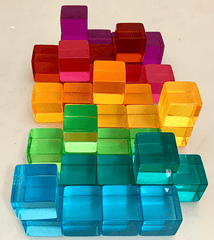Papoose Toys Bright Lucite Cubes 40-piece set