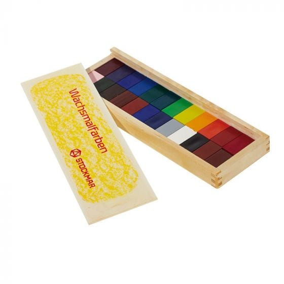 Stockmar Wax Crayons 24 Blocks in Wooden Box
