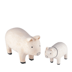 T-Lab Pole Pole Wooden Animal Pair Set - Pig