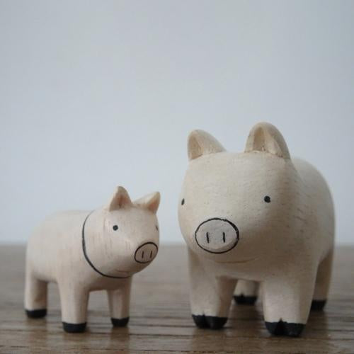T-Lab Pole Pole Wooden Animal Pair Set - Pig
