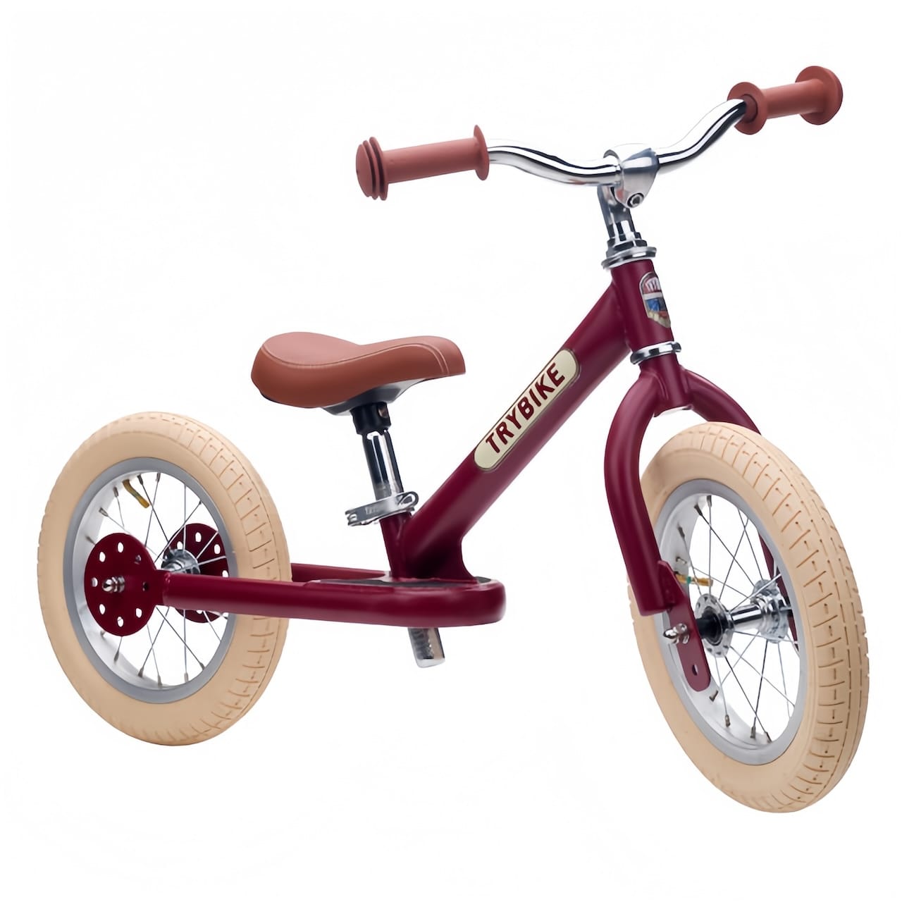 Trybike Steel 2 Wheel Balance Bike - Red Vintage