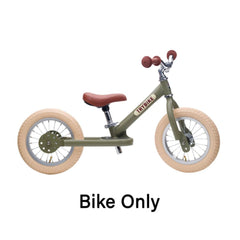 Trybike Steel 2 Wheel Balance Bike - Green Vintage