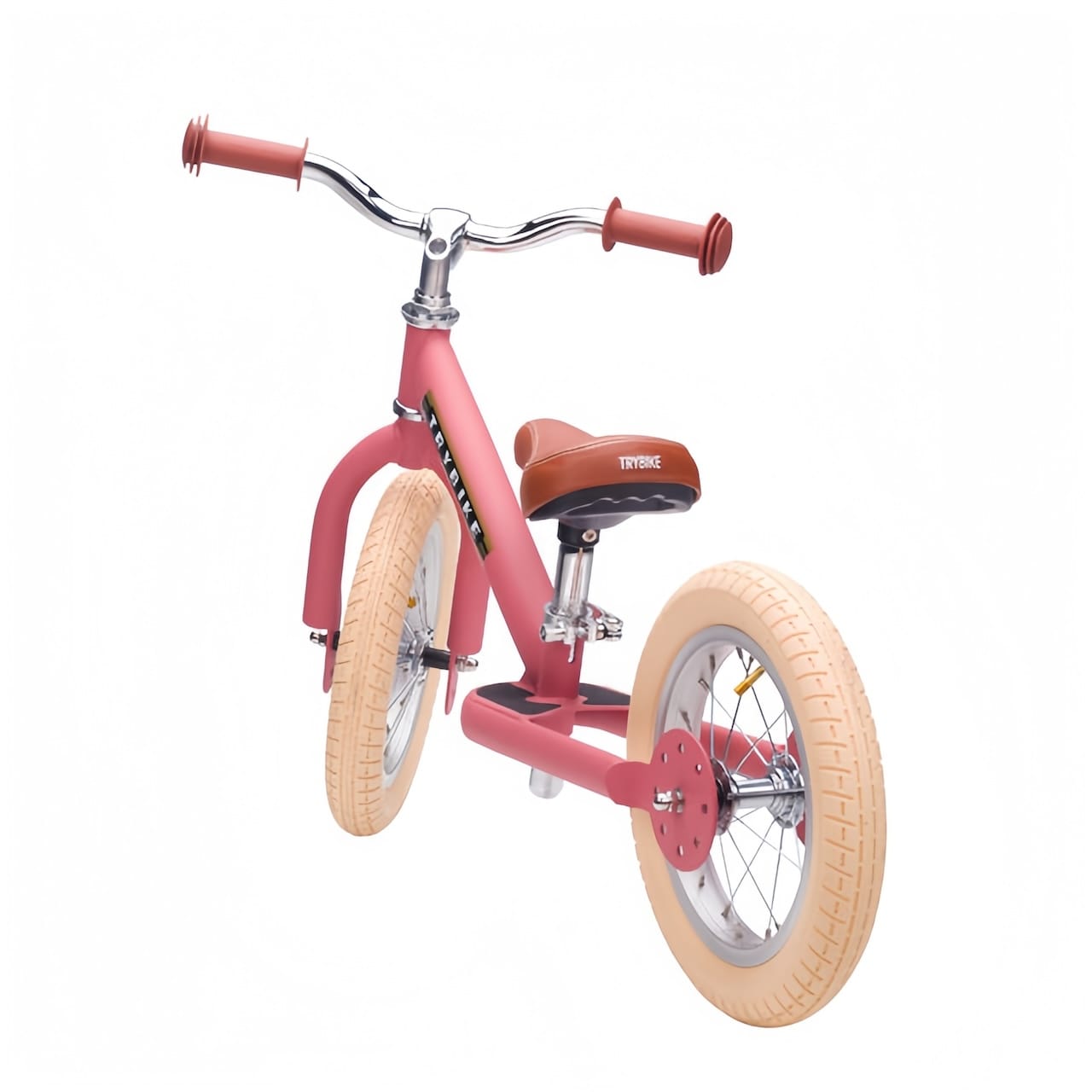 Trybike Steel 2 Wheel Balance Bike - Pink Vintage