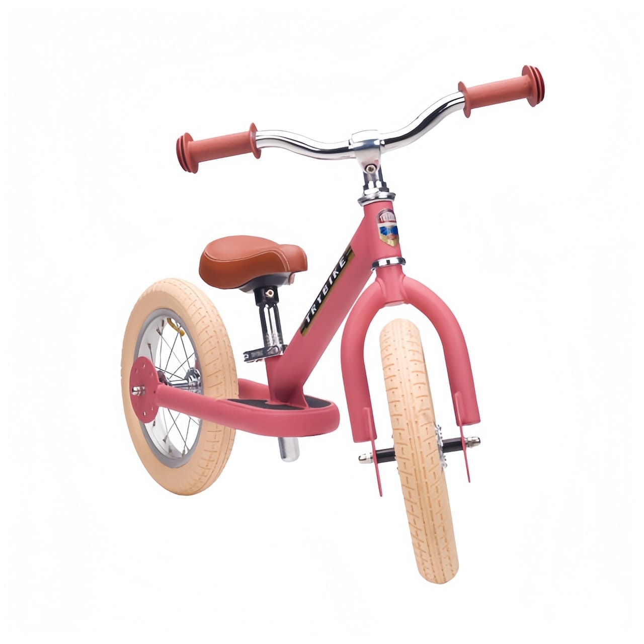 Trybike Steel 2 Wheel Balance Bike - Pink Vintage