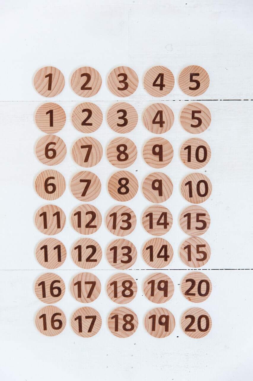 Freckled Frog Tactile Wooden Numbers set
