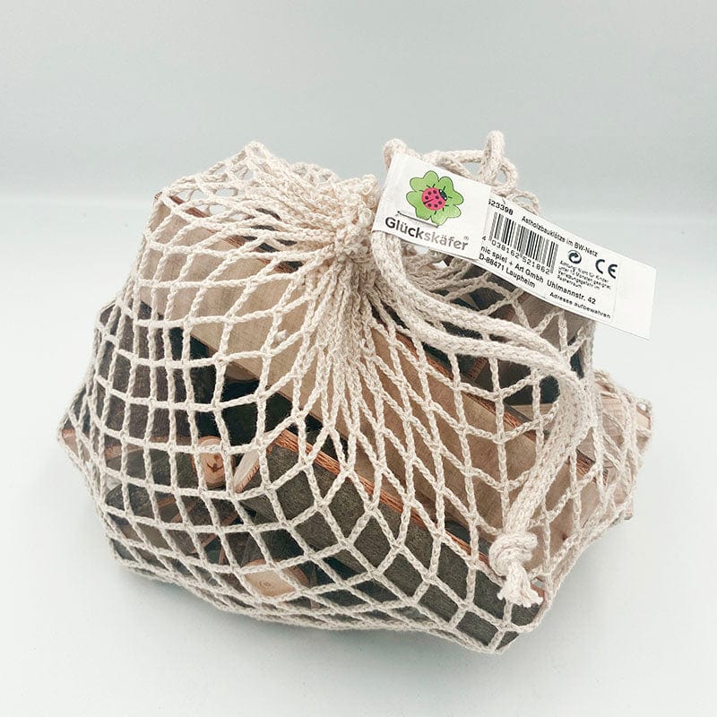Nic Branchwood Blocks in Cotton Net Bag - Traditional 34 pcs