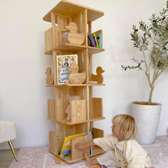 myduckling Montessori Rotating Bookcase - Natural