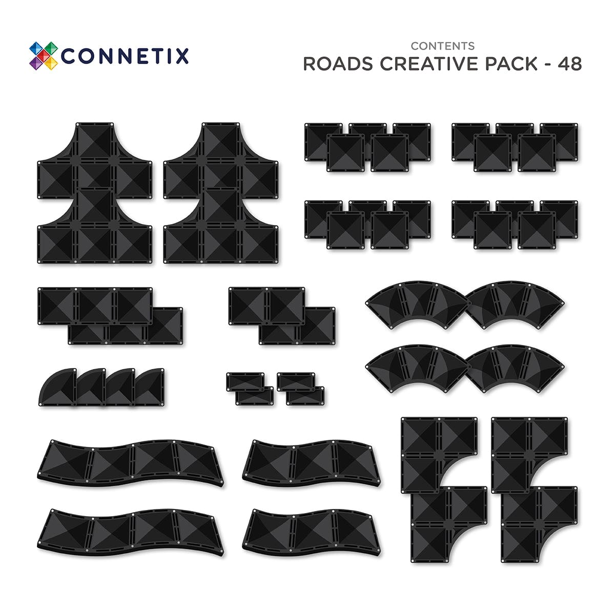 Connetix Tiles Roads Creative Pack 48 Piece