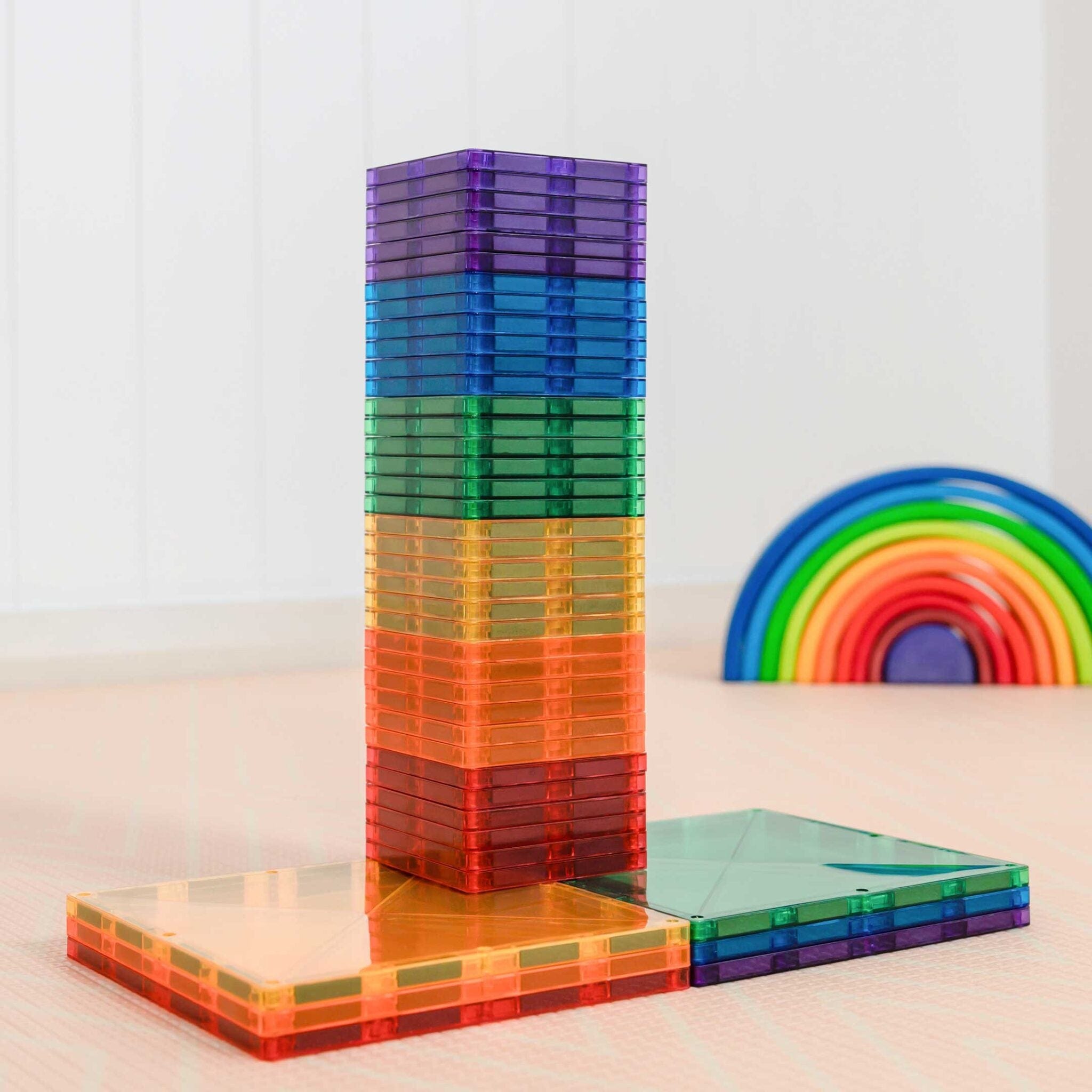 Connetix Tiles Rainbow Square Pack 42 Piece