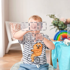 Connetix Tiles Clear Rectangle Pack 12 Piece