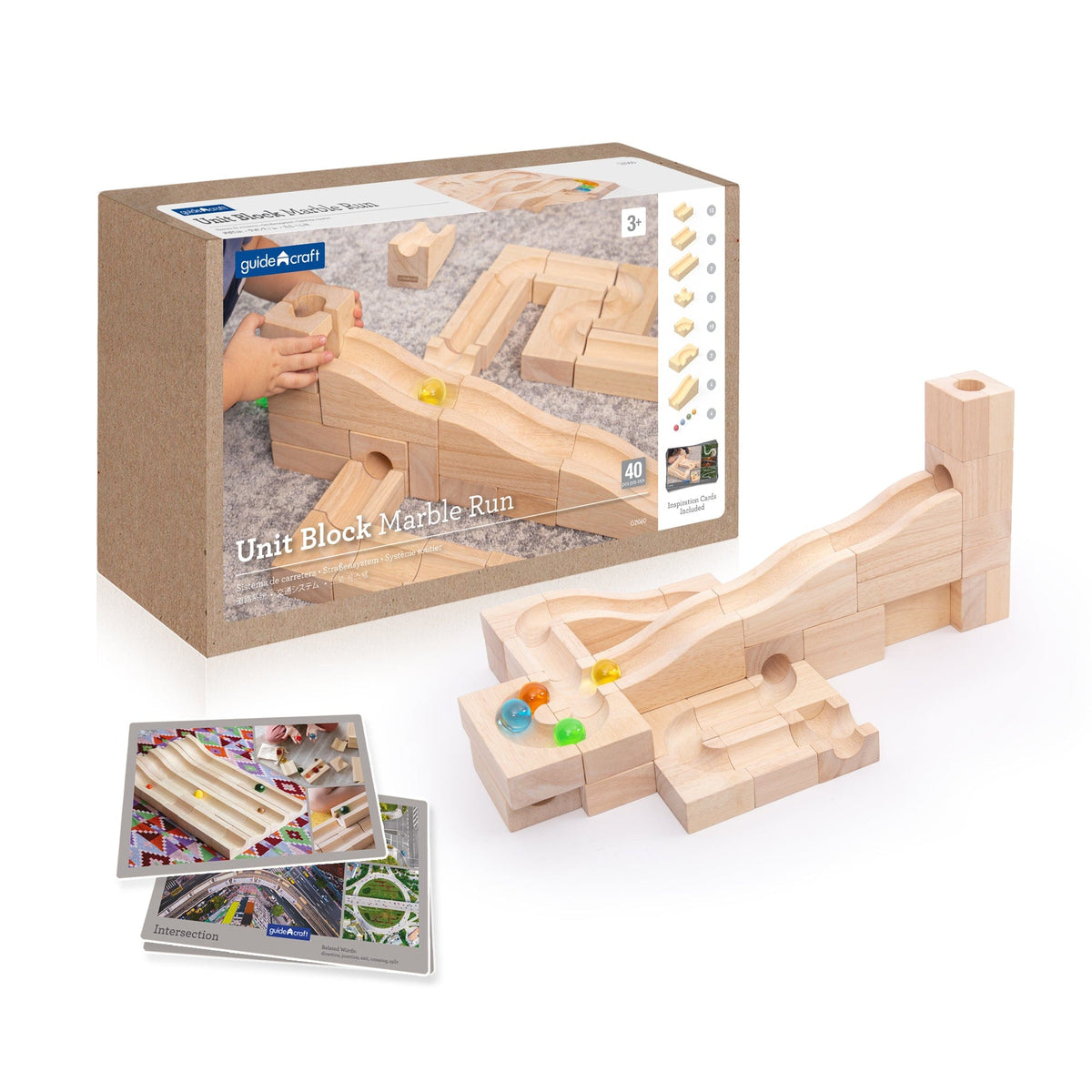 Guidecraft Unit Block Marble Run – 40 pc. set