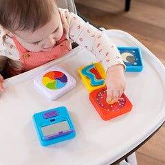 Fat Brain Toys PlayTab Sensory Set 2 (Trackball Tile, Colour Wheel, Switches Tile)