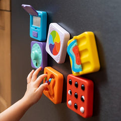 Fat Brain Toys PlayTab Sensory Set 3 (Latch Mirror, Picture Dial, Sweeper Tile)