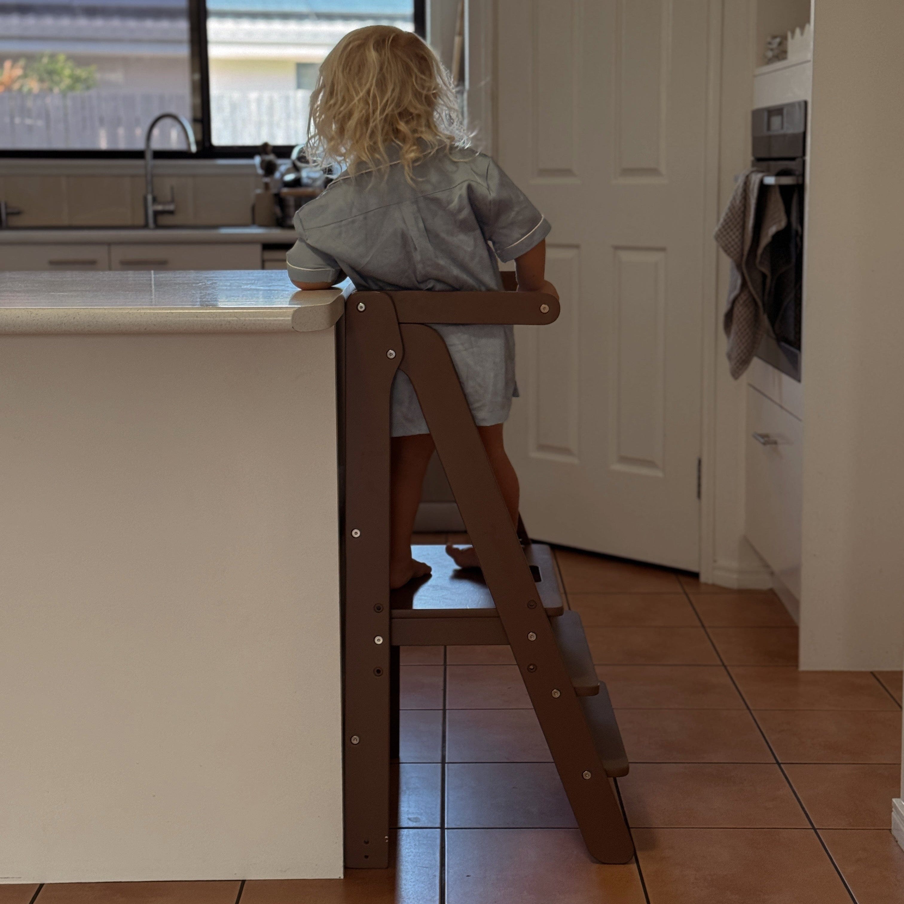 Toypark Folding Learning Tower - Walnut