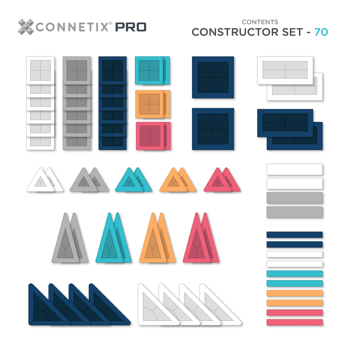 Connetix Tiles Pro Constructor Set 70 Piece