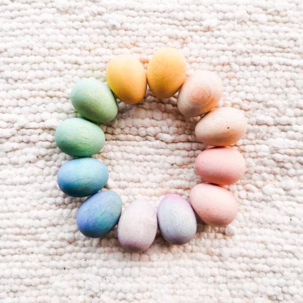 QToys DIY Wooden Eggs (set of 12)