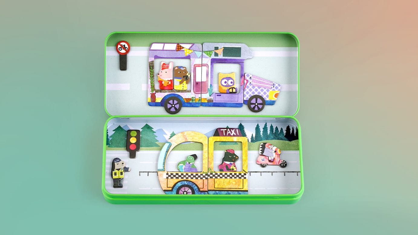 mierEdu Travel Magnetic Box - Cars