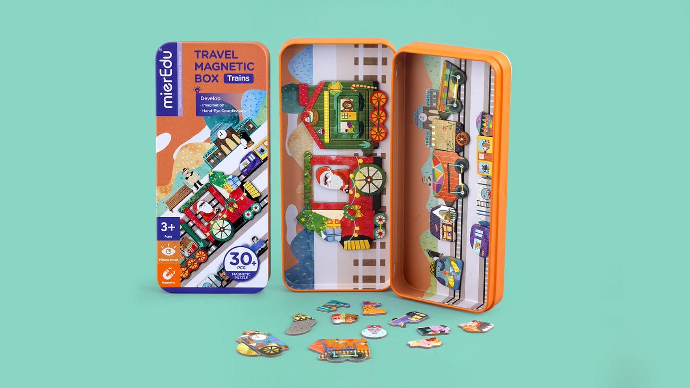 mierEdu Travel Magnetic Box - Trains