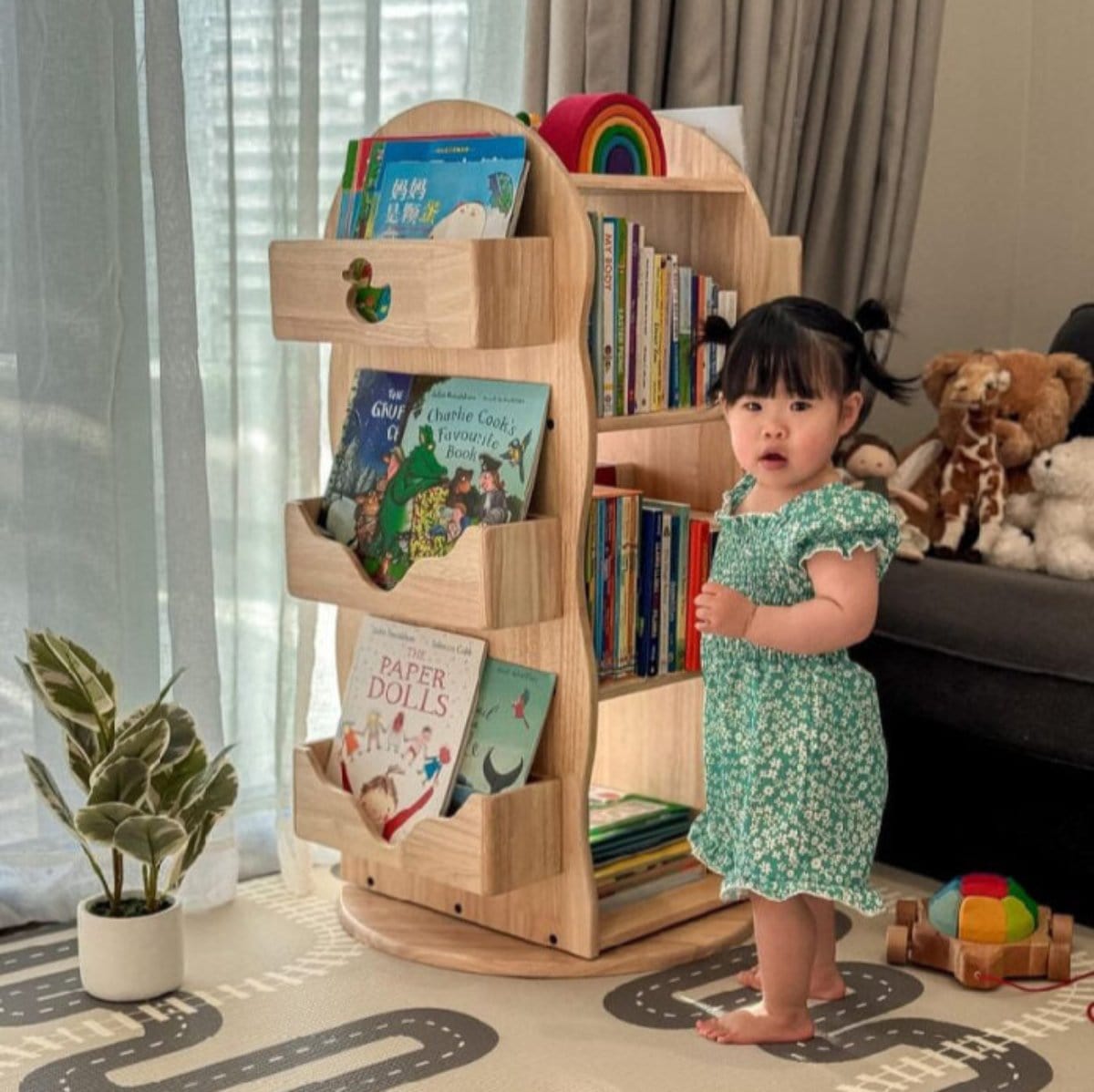 myduckling BINDI Revolving Solid Wood Bookcase