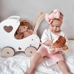 myduckling Doll Pram Walker - White