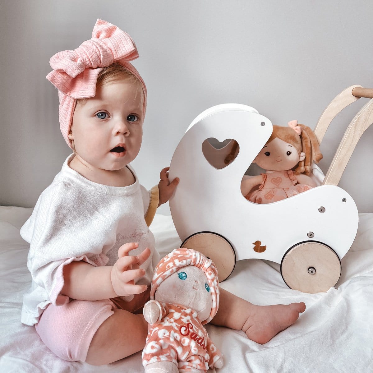 myduckling Doll Pram Walker - White