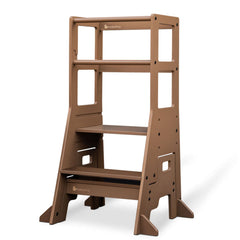 myduckling Adjustable Learning Tower with Stool – Mocha Brown