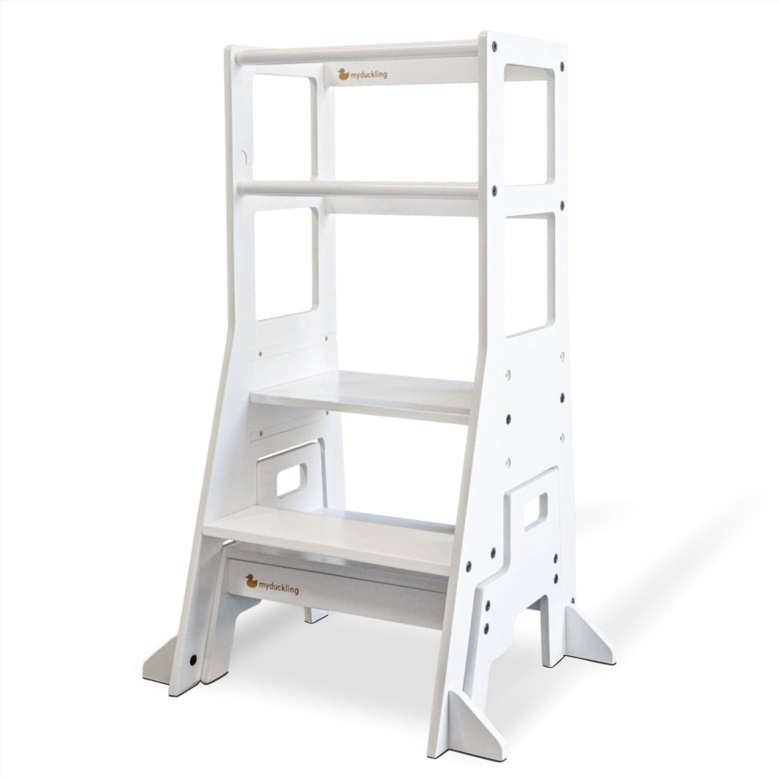 myduckling Adjustable Learning Tower with Stool - White