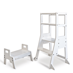 myduckling Adjustable Learning Tower with Stool - White