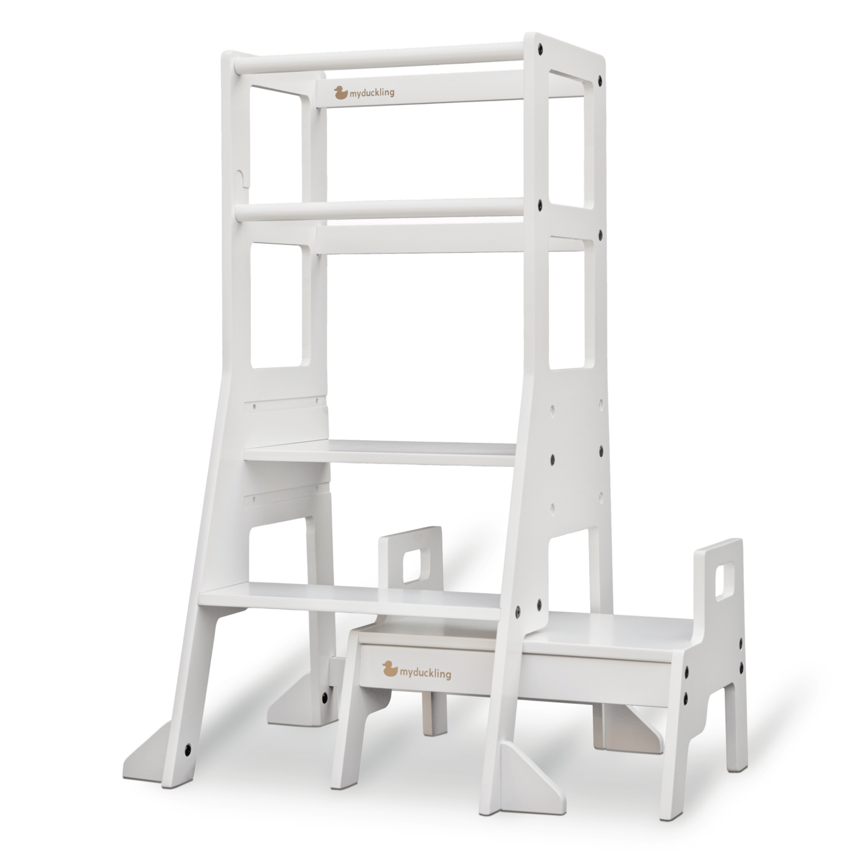 myduckling Adjustable Learning Tower with Stool - White