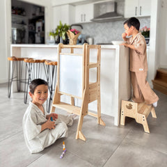 myduckling Solid Wood Adjustable Learning Tower 3 in 1 - Duck Stool