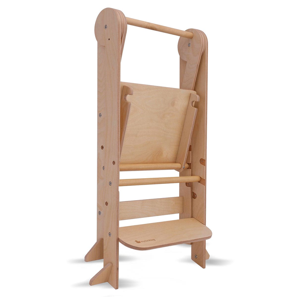 myduckling Deluxe Folding Adjustable Learning Tower - Natural