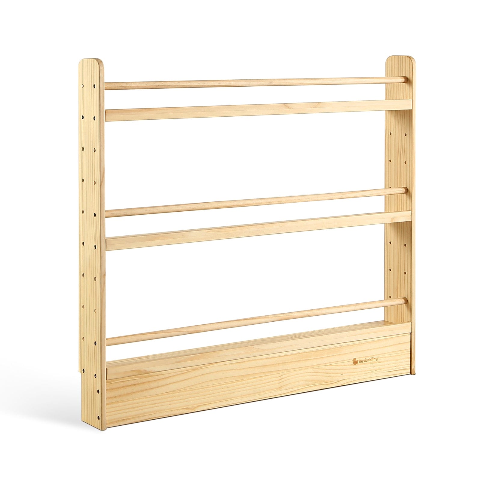 myduckling NALA 3 Tier Adjustable Solid Wood Bookshelf