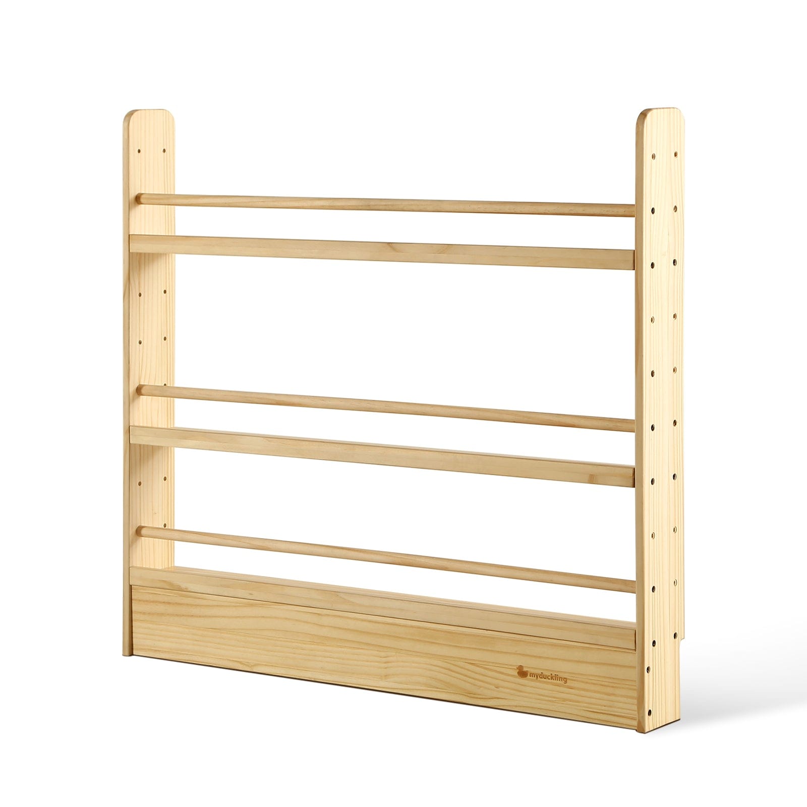 myduckling NALA 3 Tier Adjustable Solid Wood Bookshelf