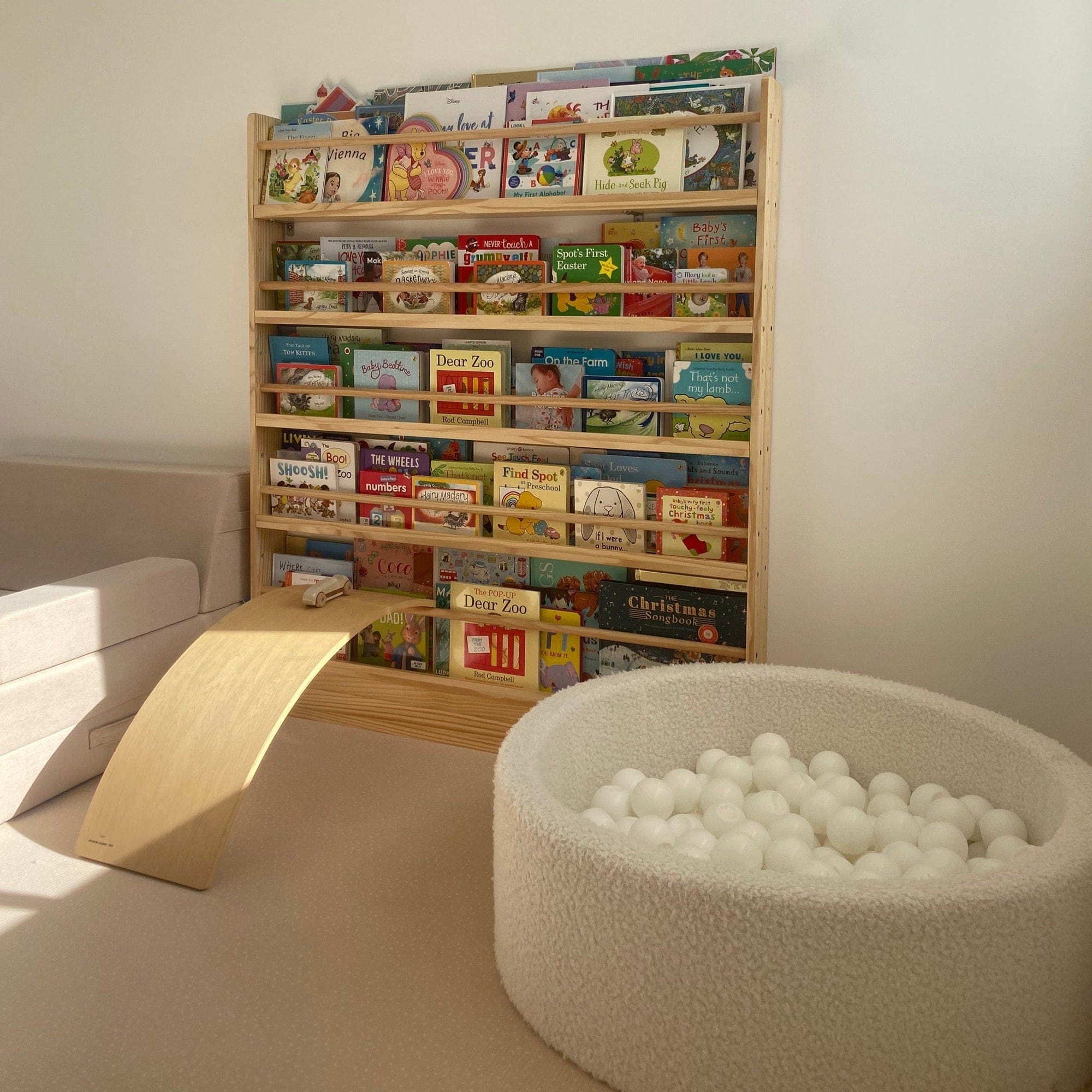 myduckling 5 Tier Adjustable Solid Wood Bookshelf