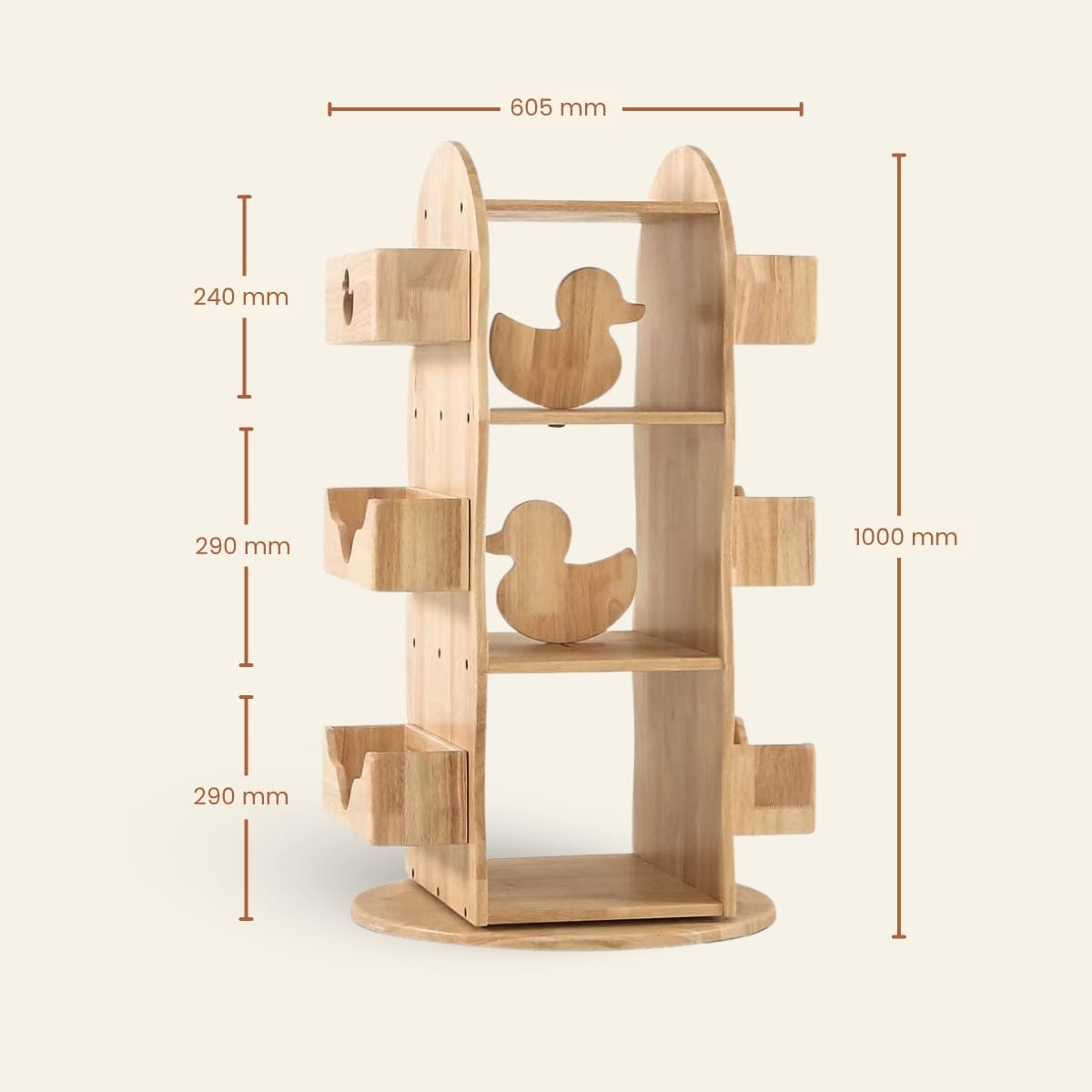 myduckling BINDI Revolving Solid Wood Bookcase